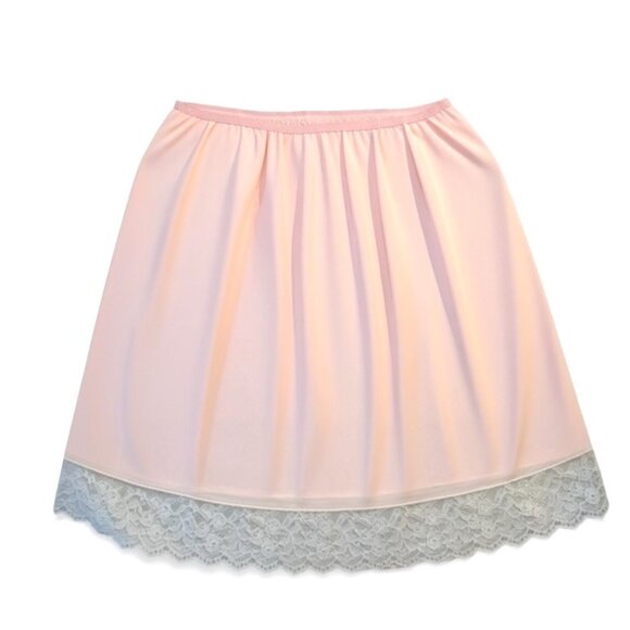 Velrose Other - Vintage Womens Skirt Half Slip Plus Size 6X Pink White Hem Lace 100% Nylon USA